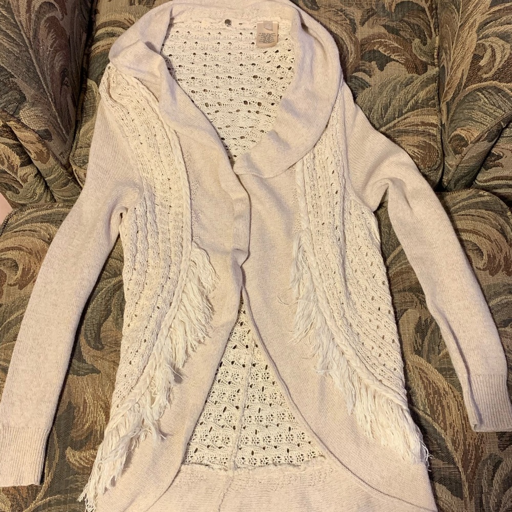Anthro Knitted and Knotted Circle Fringe Cardi - Picture 2 of 8